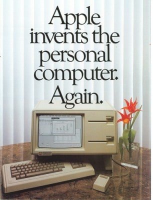Werbeanzeige für Apple Lisa
